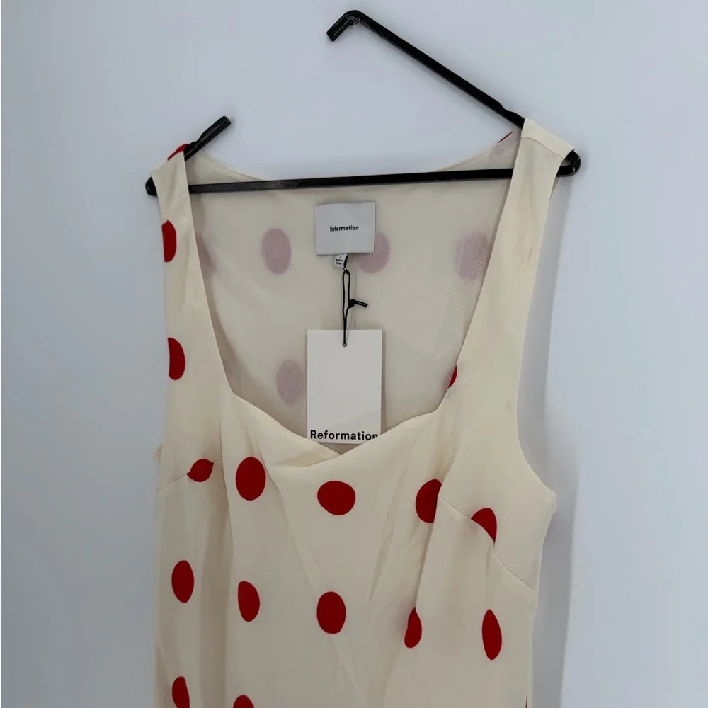 Reformation Iro Midi Dress In Carmona Dot - Picture 4 of 8